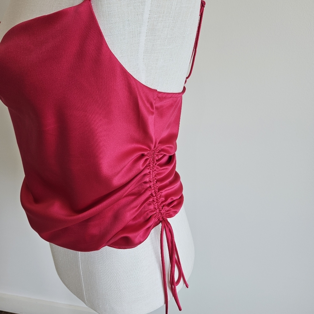 Dynamite Hot Pink Cowl Neck Satin Cami - Picture 2 of 5